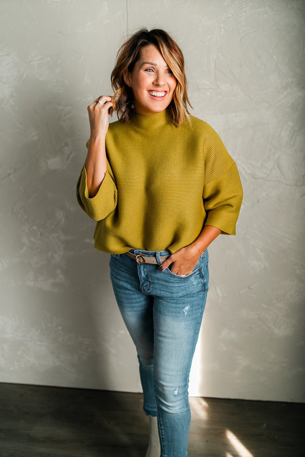 The Veda Sweater - Chartreuse - One Eleven Olive Boutique