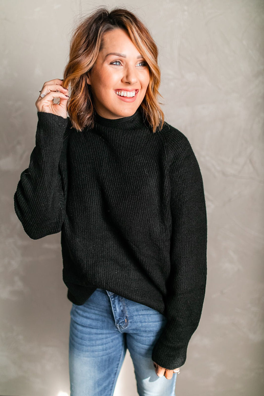 The Zayla Mockneck Sweater - One Eleven Olive Boutique