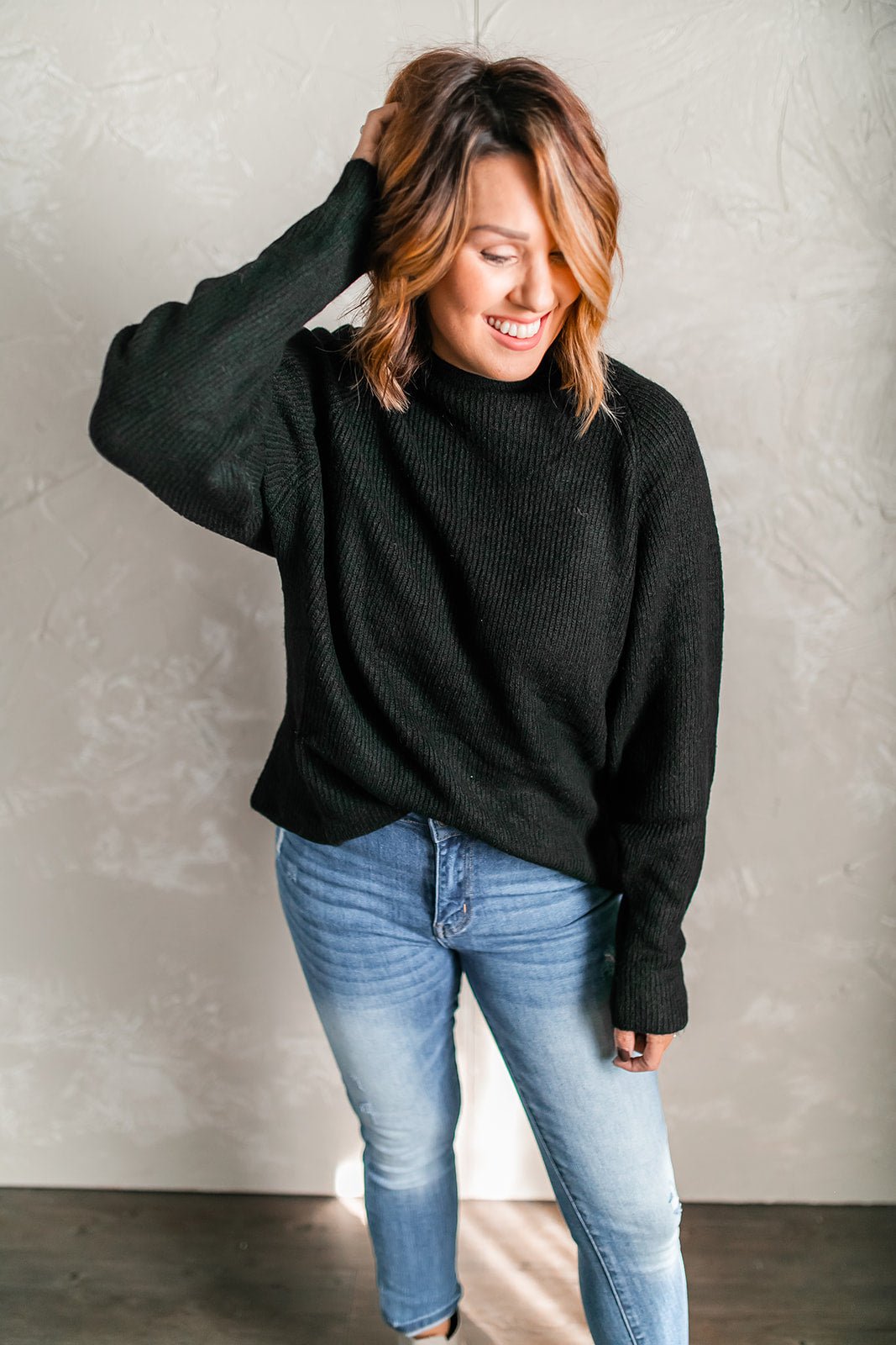 The Zayla Mockneck Sweater - One Eleven Olive Boutique