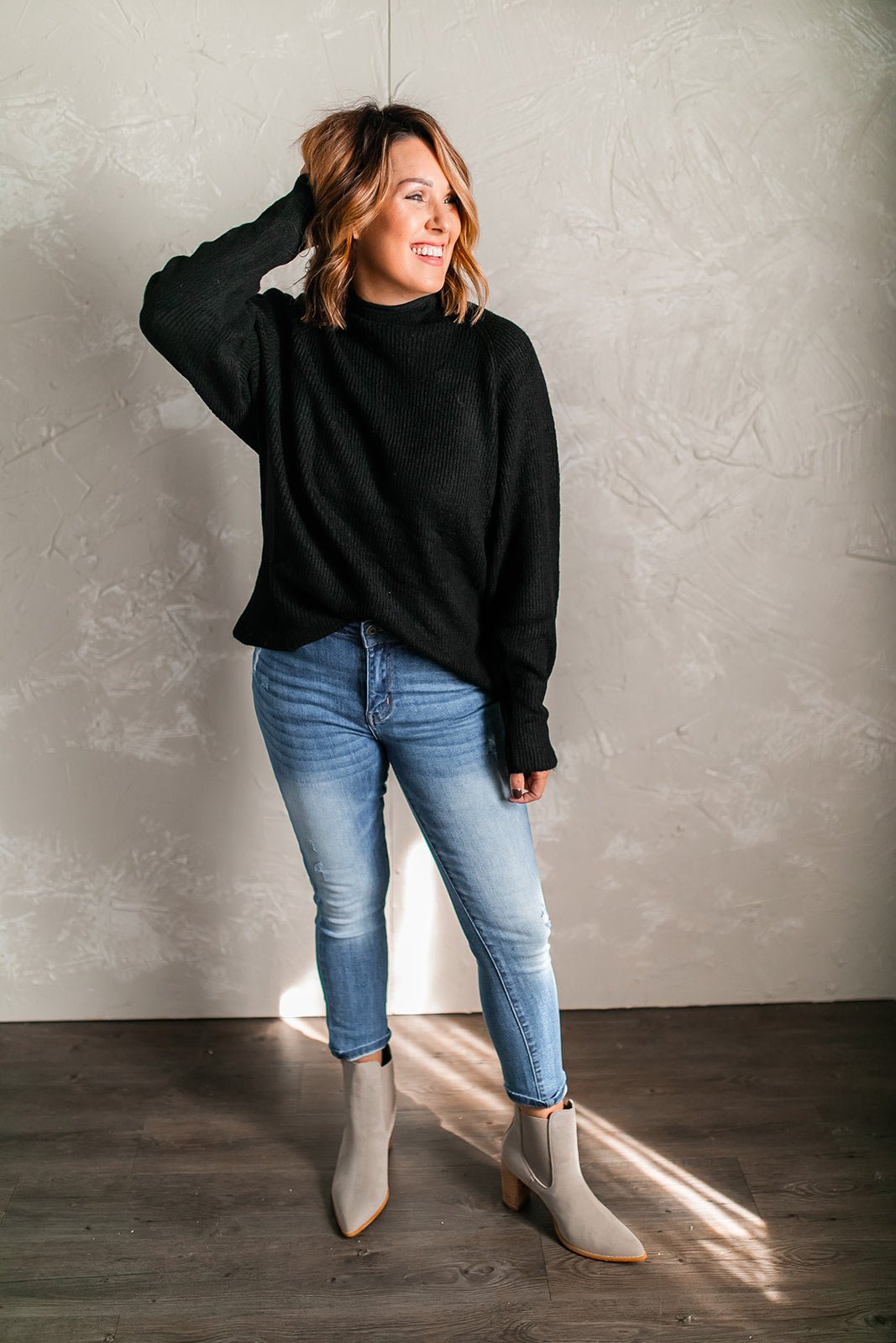 The Zayla Mockneck Sweater - One Eleven Olive Boutique