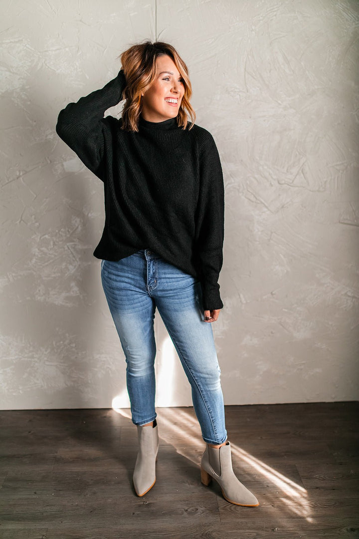 The Zayla Mockneck Sweater - One Eleven Olive Boutique